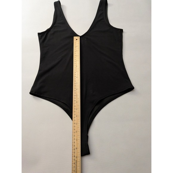 Dynamite Women's Medium Black V-Neck Snap Closure Sleek Bodysuit - Picture 10 of 10